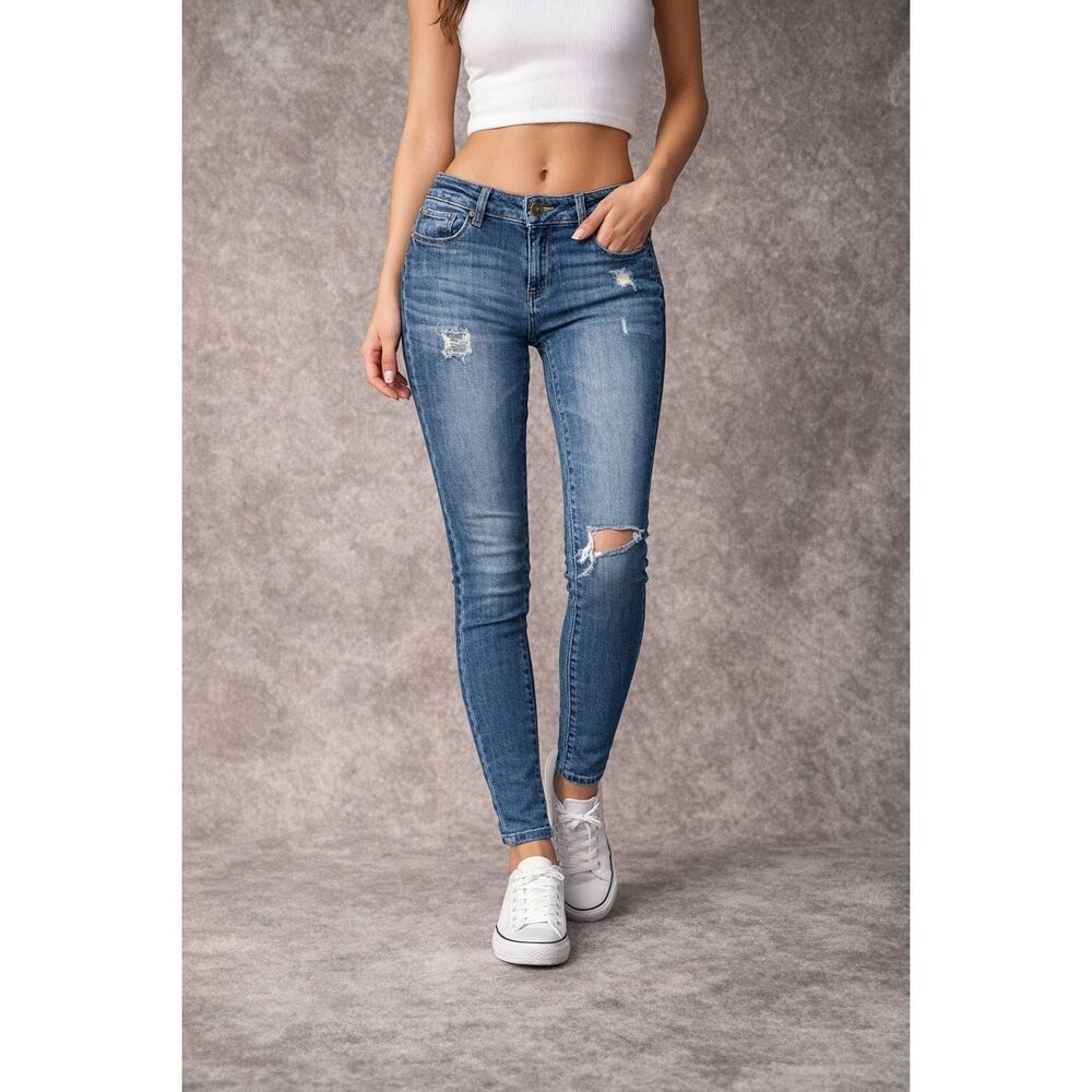 Dl1961 AZALEA Relaxed Skinny Dark Wash Jeans size 25 Distressed #773